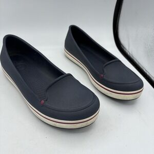 Crocs Shoes Loafer Womens Size 9 Navy Blue Boat Penny‎ Flat